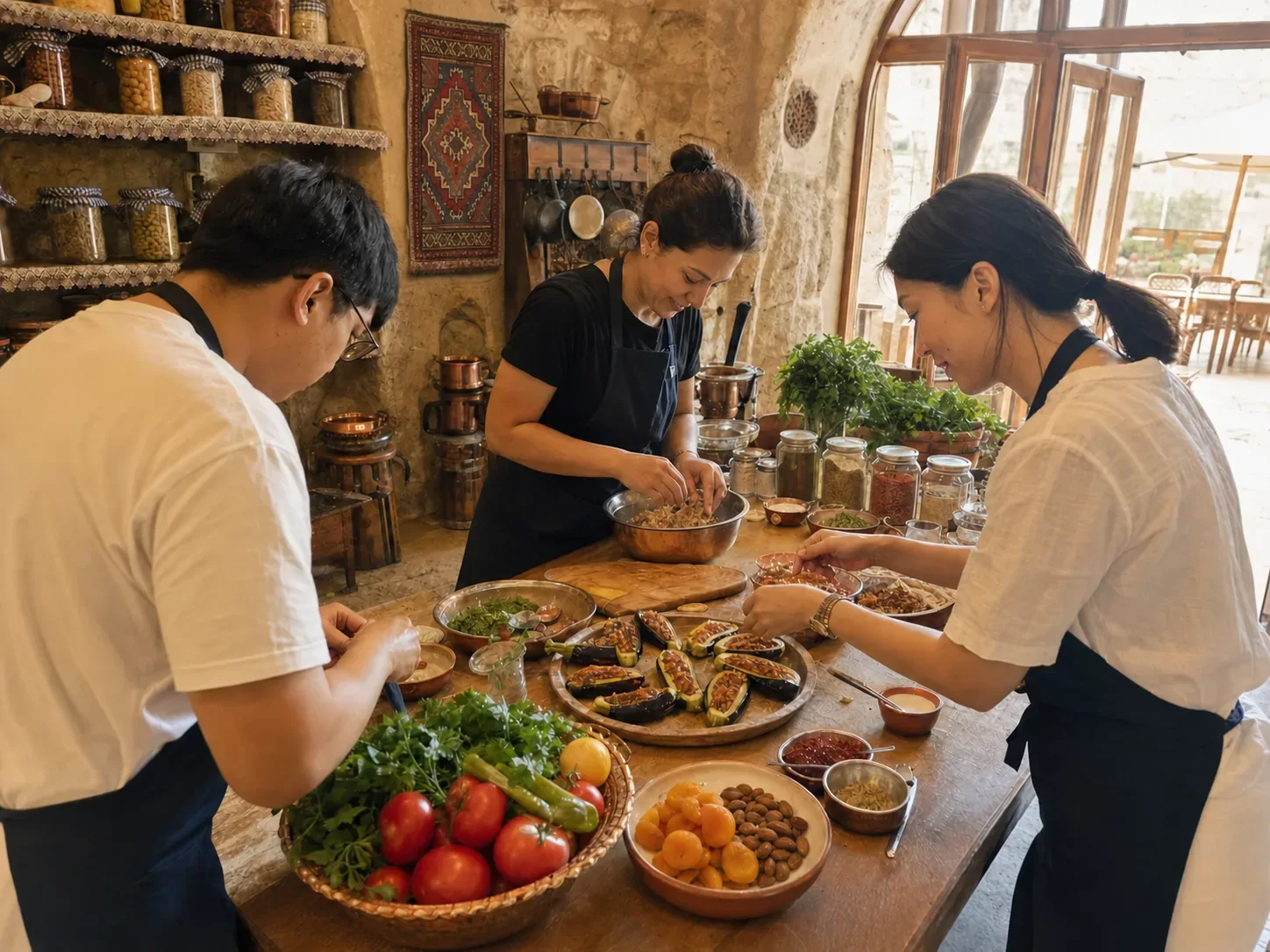 旅人在卡帕多奇亞石屋廚房參加土耳其料理課