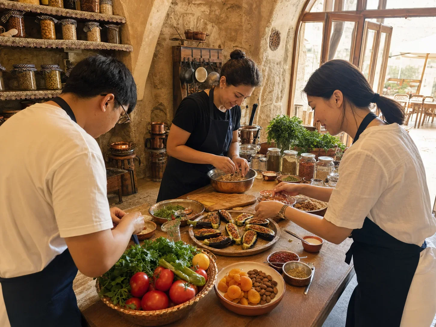 旅人在卡帕多奇亞石屋廚房參加土耳其料理課